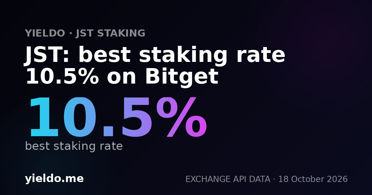 JST: best staking rate 10.5% on Bitget