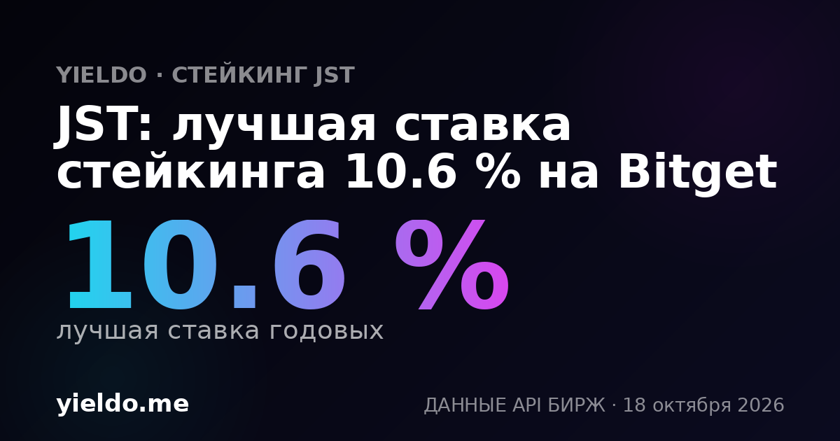 JST: лучшая ставка стейкинга 10.5 % на Bitget