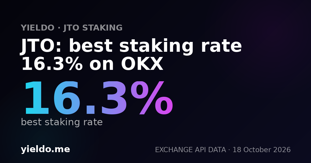 JTO: best staking rate 16.3% on OKX