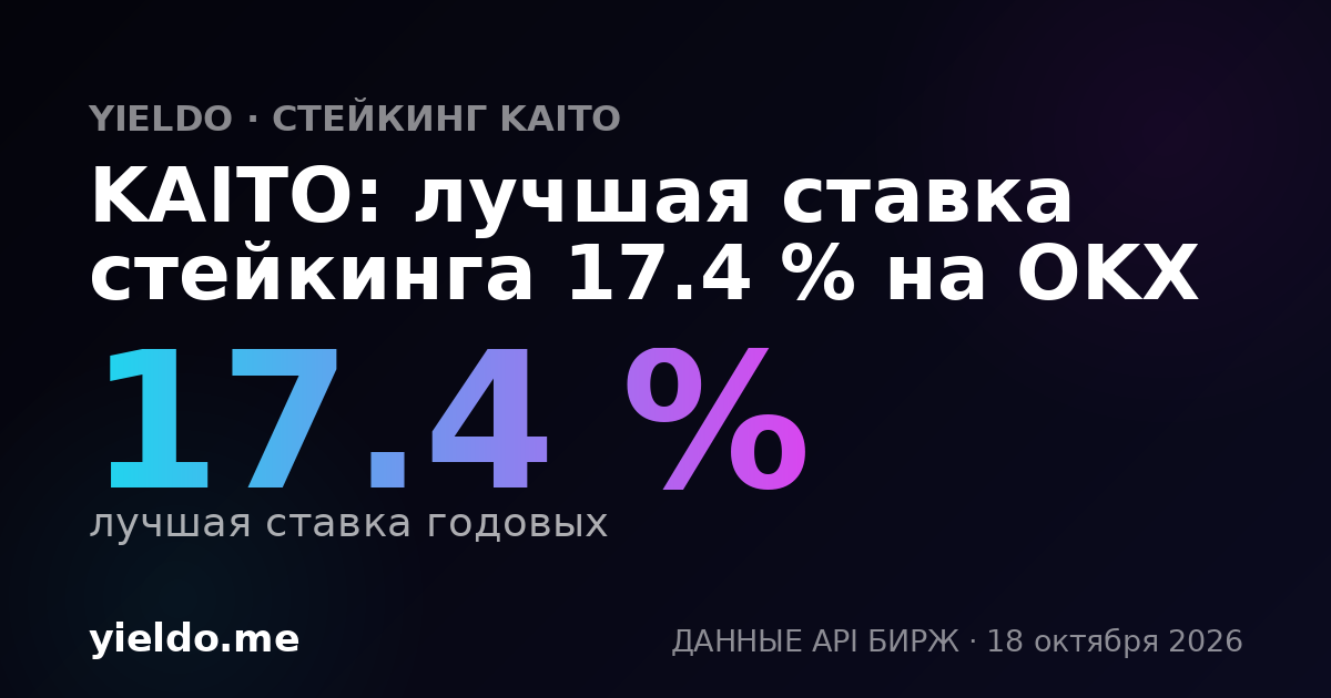 KAITO: лучшая ставка стейкинга 17.4 % на OKX