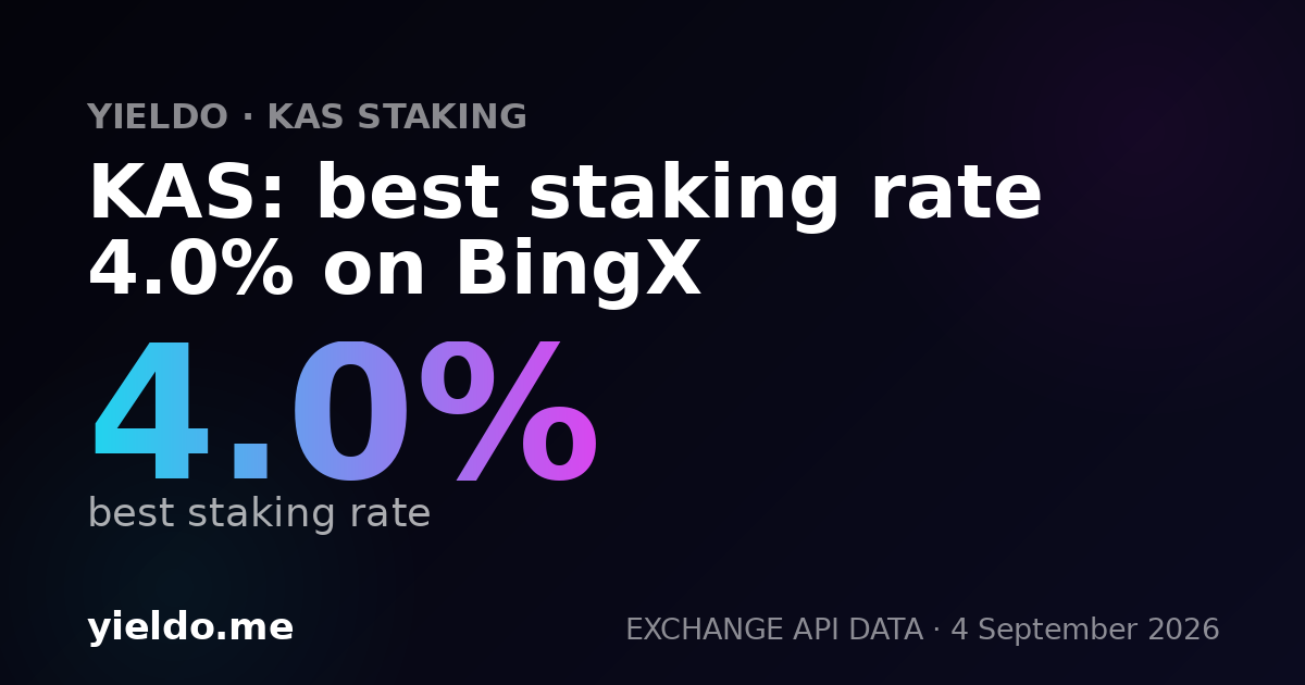 KAS: best staking rate 4.0% on BingX