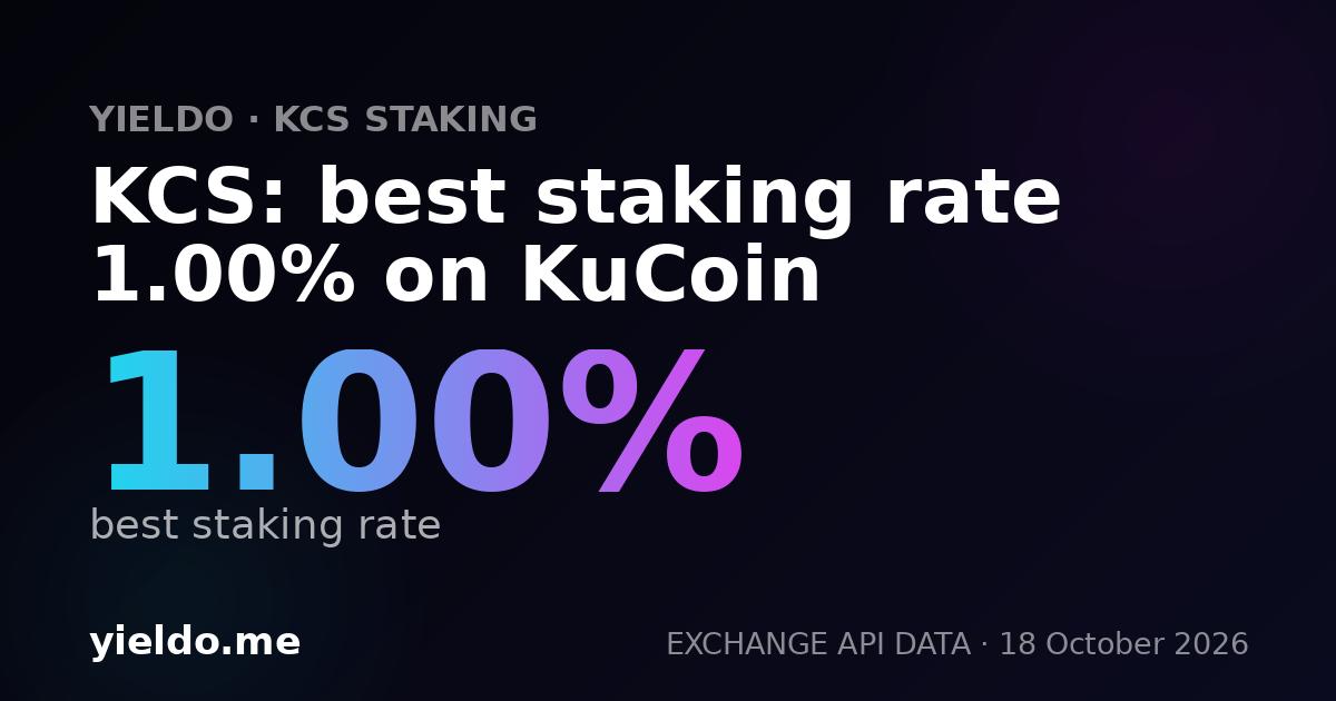 KCS: best staking rate 1.00% on KuCoin