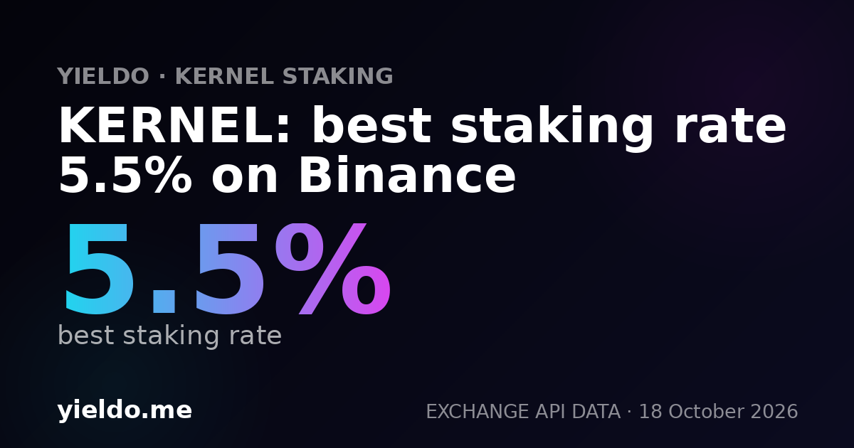 KERNEL: best staking rate 5.5% on Binance