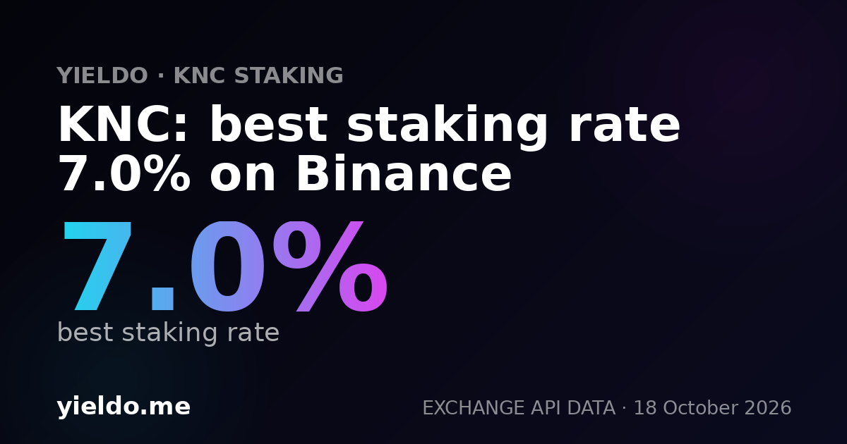 KNC: best staking rate 7.0% on Binance