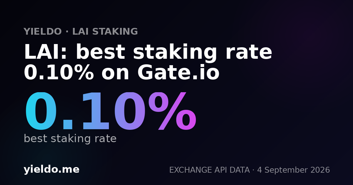 LAI: best staking rate 0.10% on Gate.io