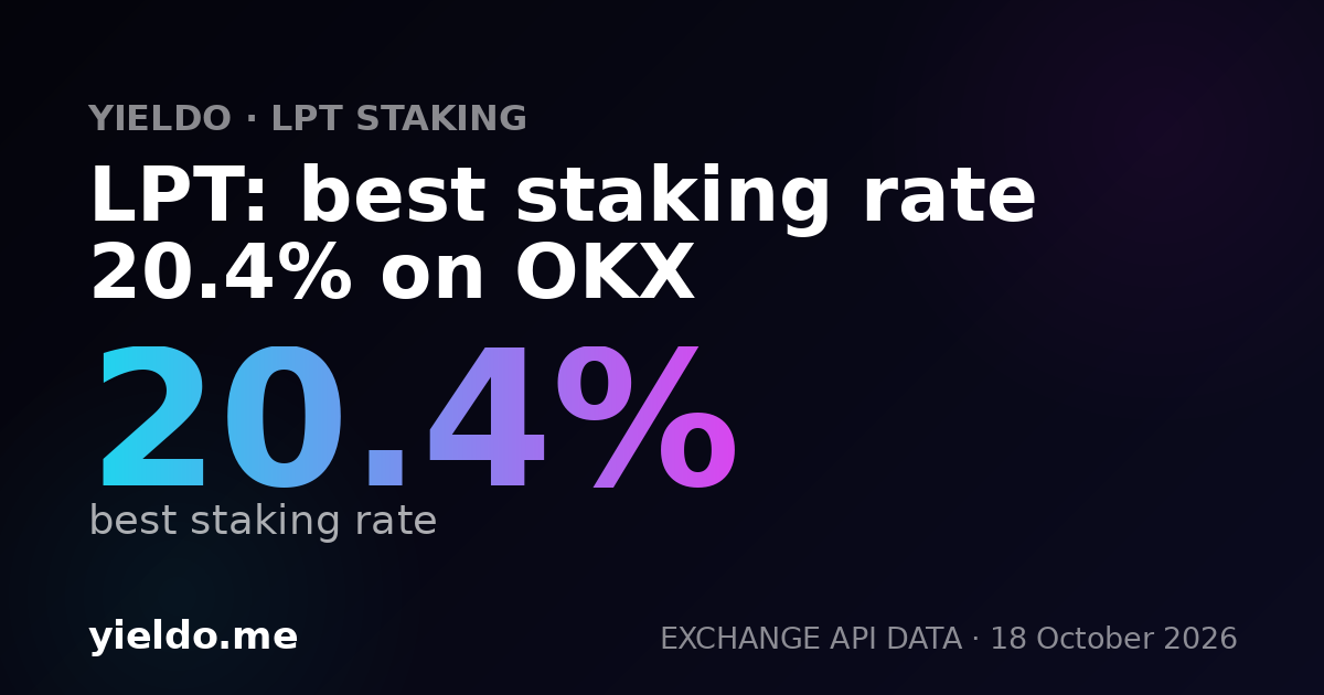 LPT: best staking rate 19.8% on OKX