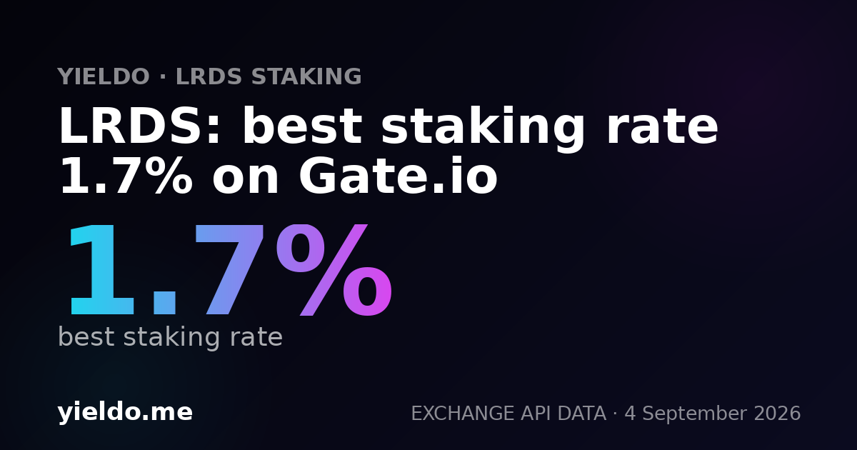 LRDS: best staking rate 1.7% on Gate.io