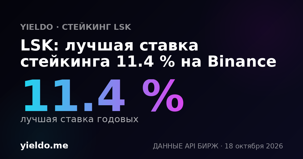 LSK: лучшая ставка стейкинга 11.3 % на Binance