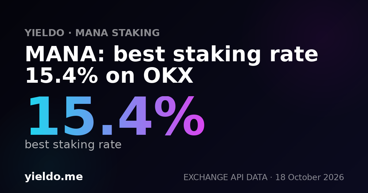 MANA: best staking rate 15.0% on OKX