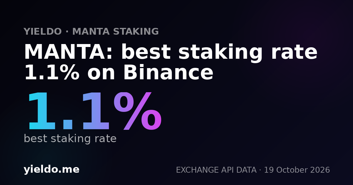 MANTA: best staking rate 1.1% on Binance