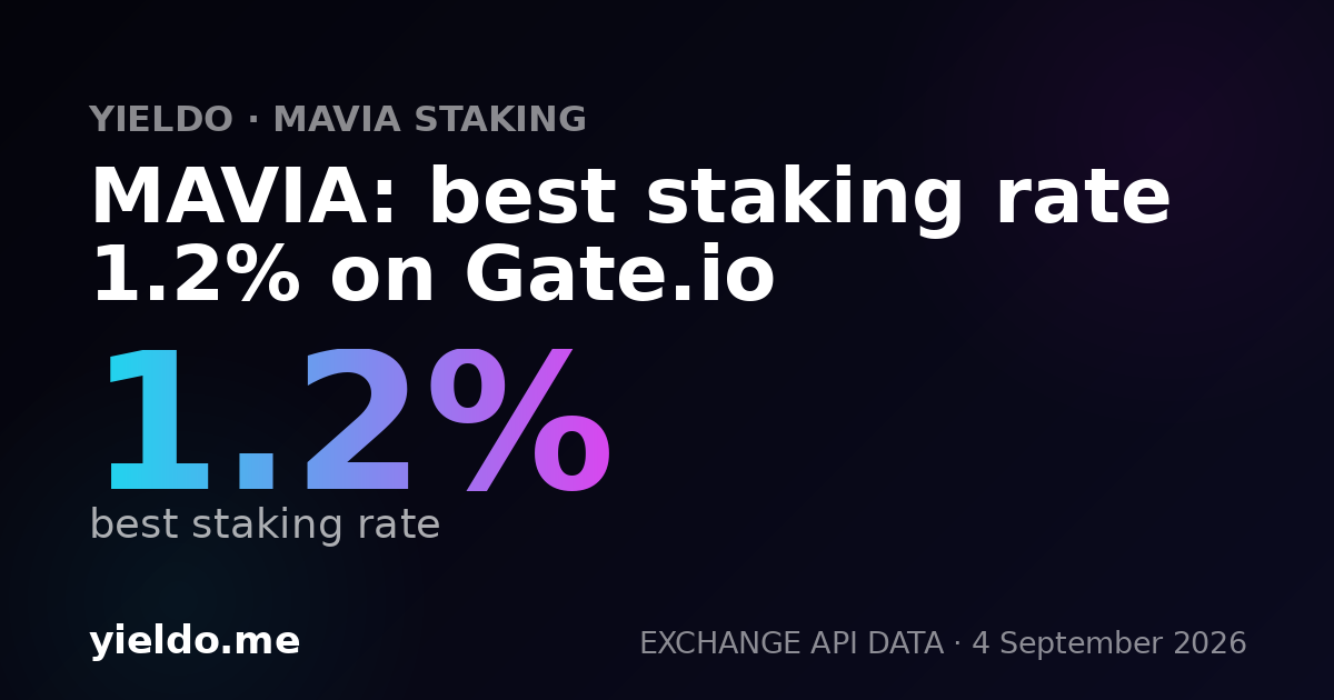 MAVIA: best staking rate 1.2% on Gate.io