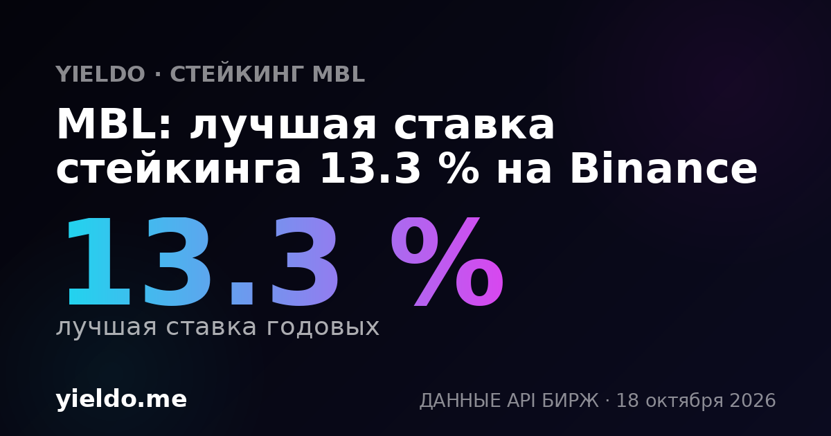 MBL: лучшая ставка стейкинга 13.3 % на Binance