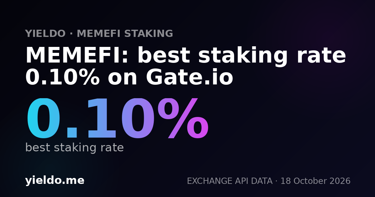 MEMEFI: best staking rate 0.10% on Gate.io