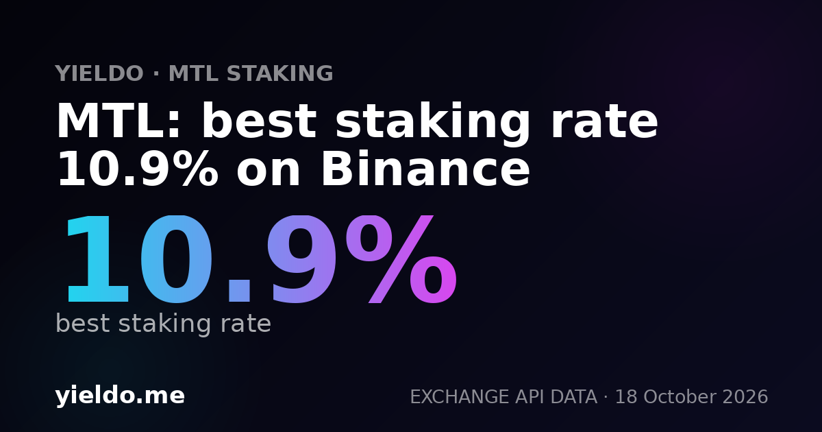 MTL: best staking rate 10.9% on Binance