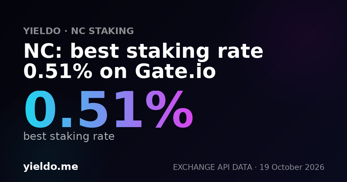 NC: best staking rate 0.51% on Gate.io