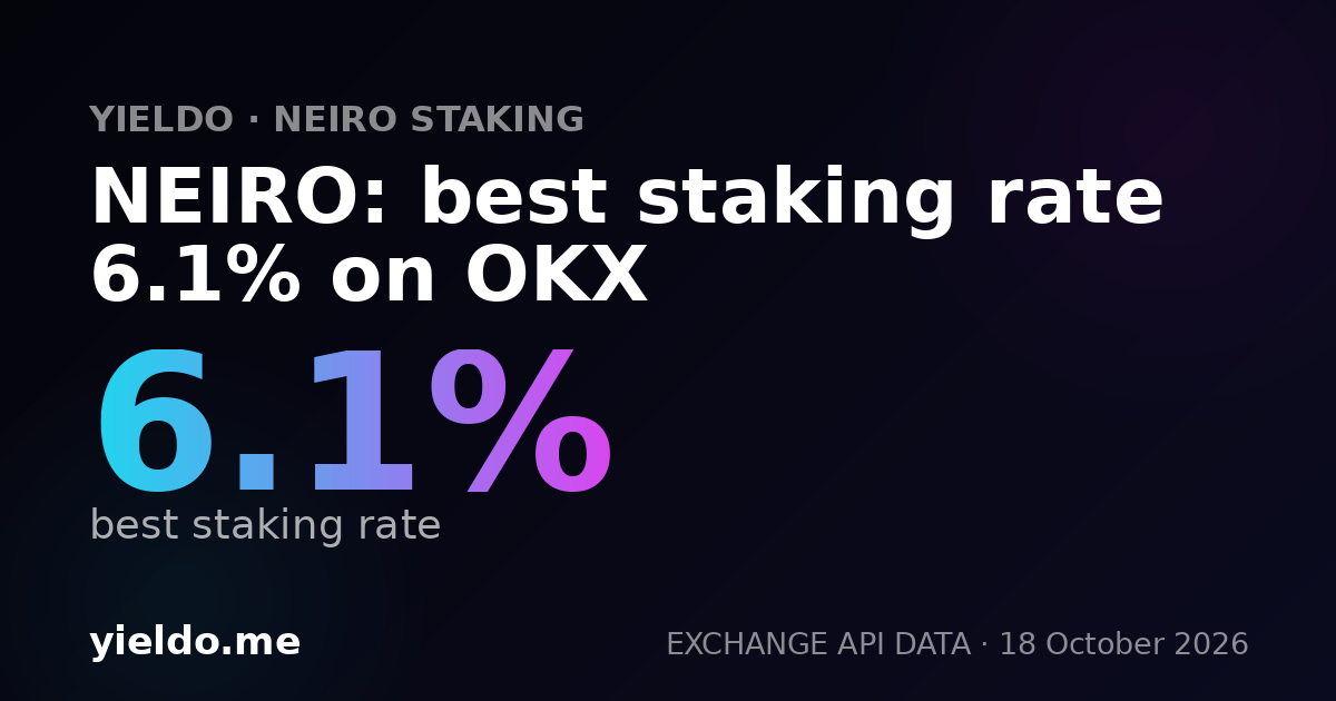 NEIRO: best staking rate 6.4% on OKX