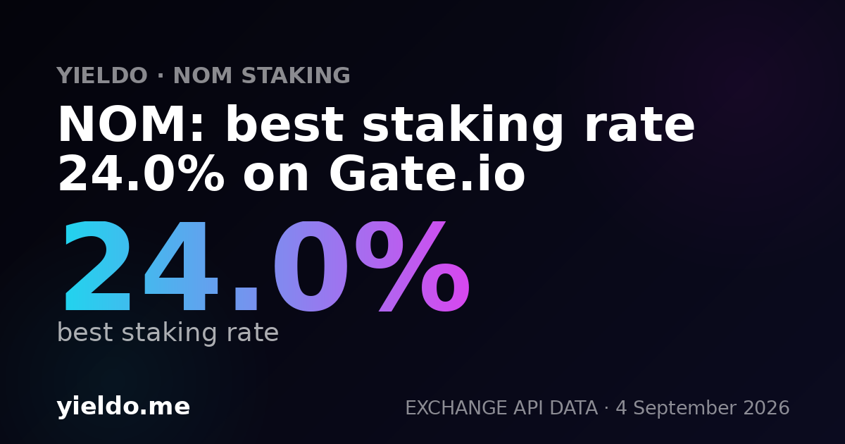 NOM: best staking rate 24.0% on Gate.io