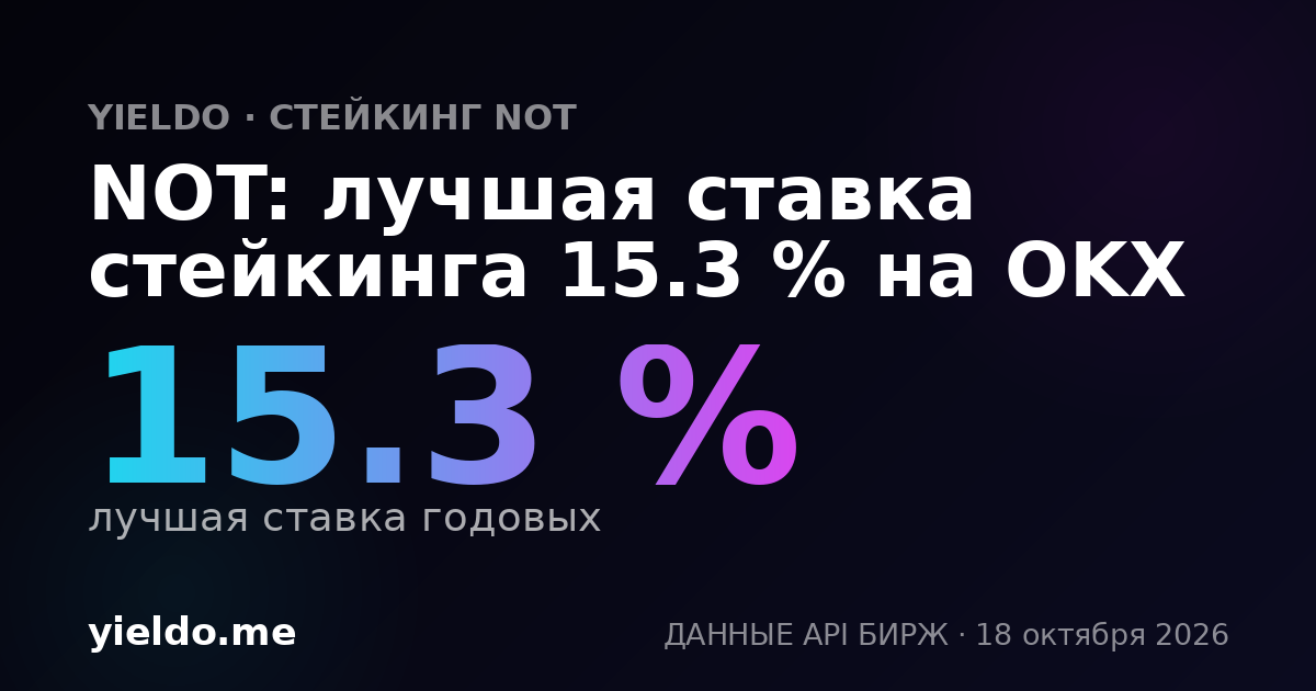 NOT: лучшая ставка стейкинга 15.2 % на OKX