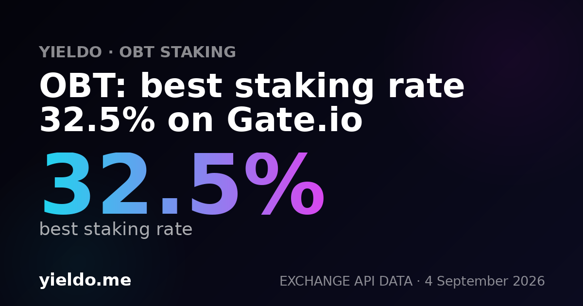 OBT: best staking rate 32.3% on Gate.io