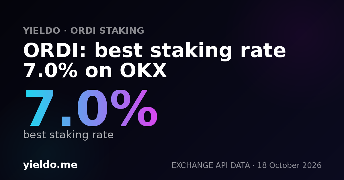 ORDI: best staking rate 7.0% on OKX