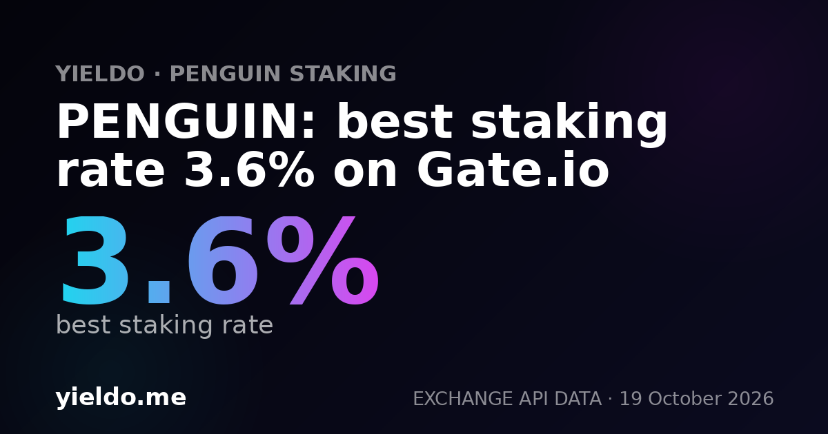 PENGUIN: best staking rate 3.6% on Gate.io