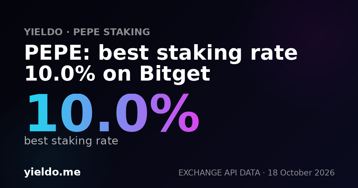 PEPE: best staking rate 10.0% on Bitget