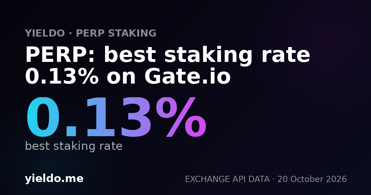 PERP: best staking rate 0.13% on Gate.io