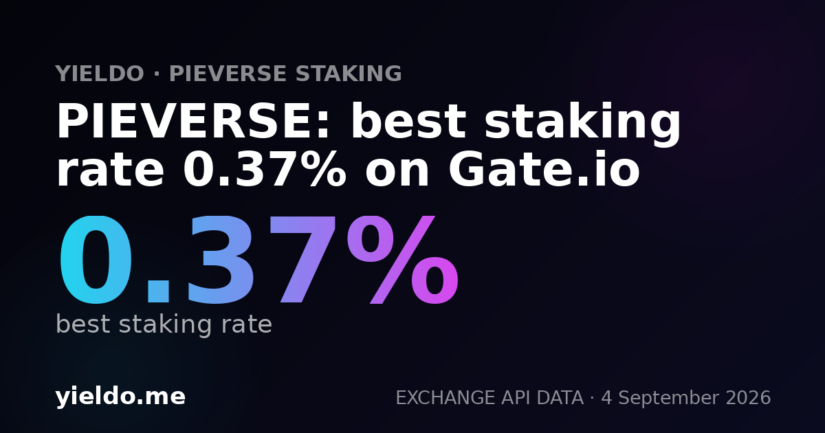 PIEVERSE: best staking rate 0.37% on Gate.io