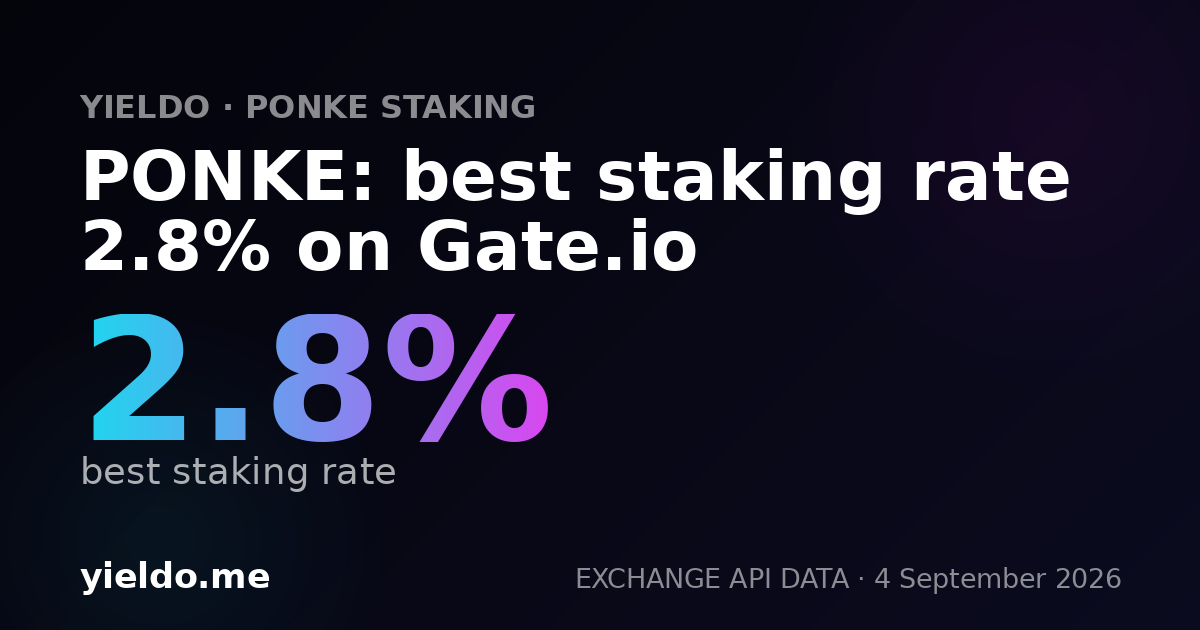 PONKE: best staking rate 2.8% on Gate.io