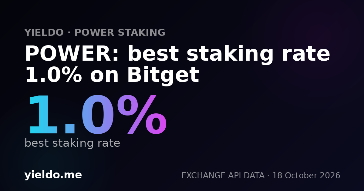 POWER: best staking rate 1.0% on Bitget