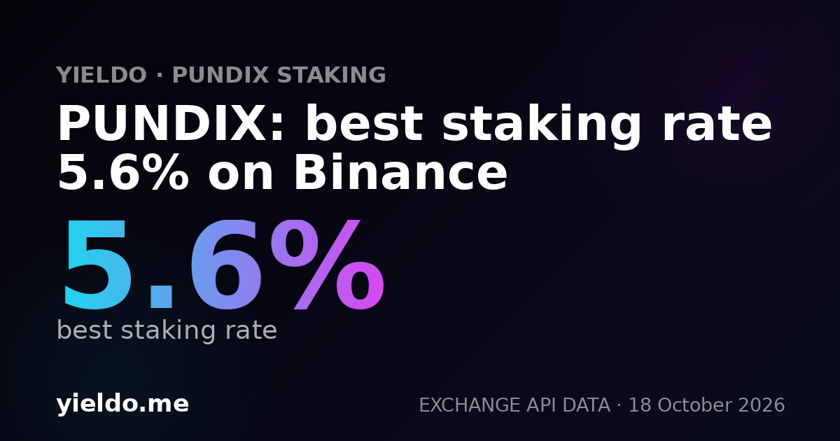 PUNDIX: best staking rate 5.6% on Binance