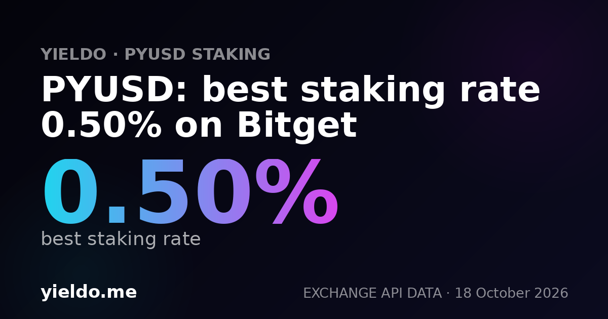 PYUSD: best staking rate 0.50% on Bitget