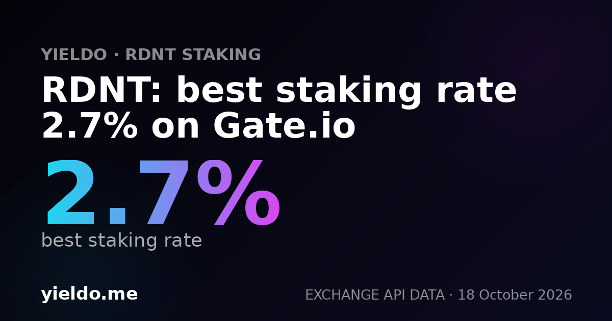 RDNT: best staking rate 2.8% on Gate.io