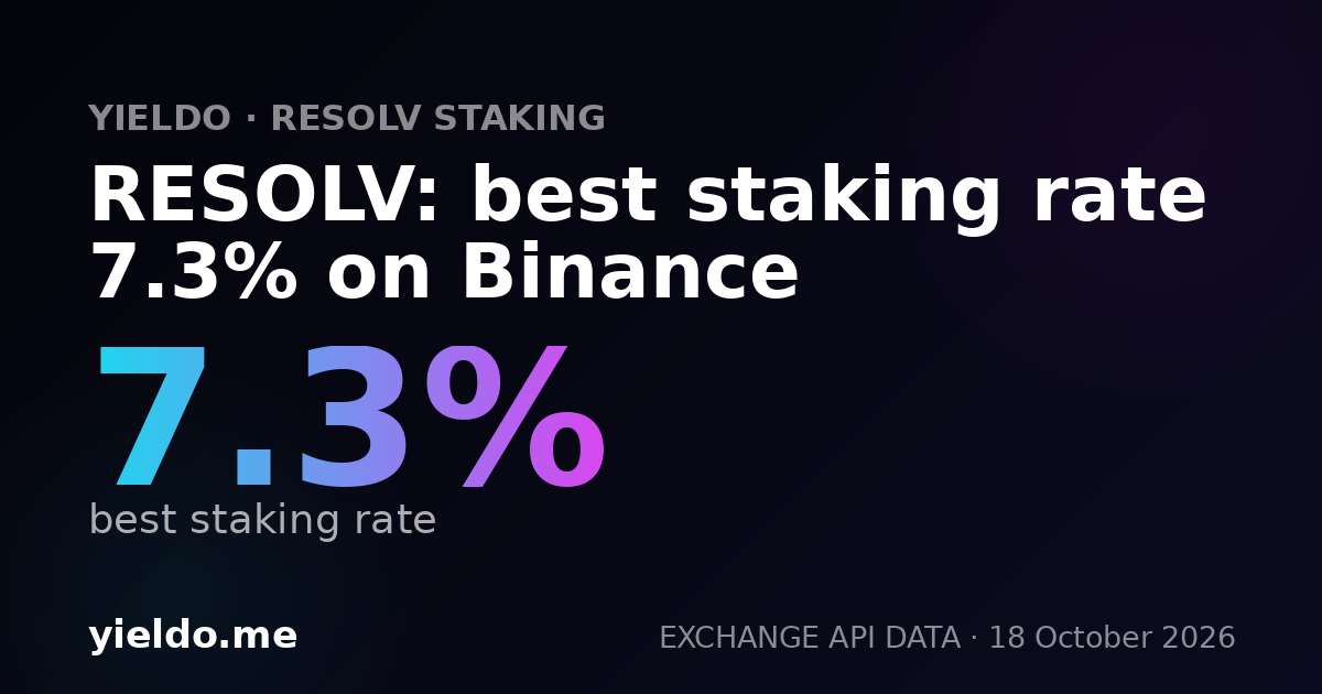 RESOLV: best staking rate 7.1% on Binance