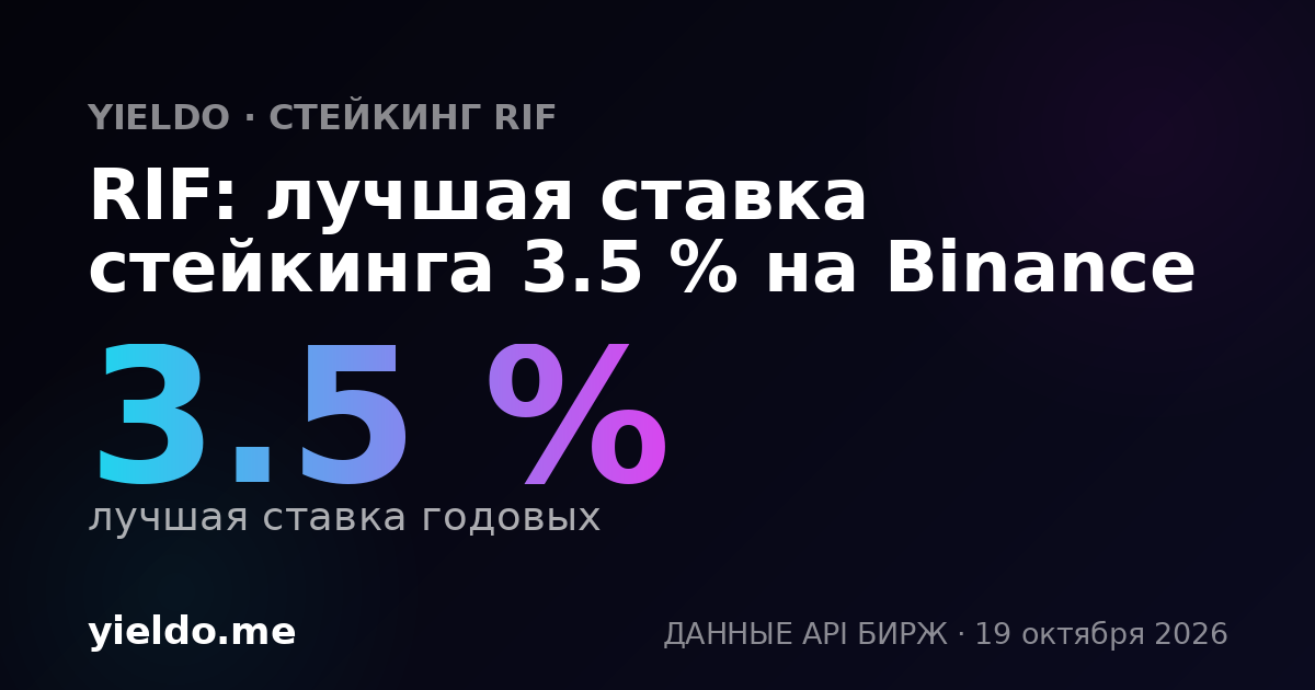 RIF: лучшая ставка стейкинга 3.5 % на Binance