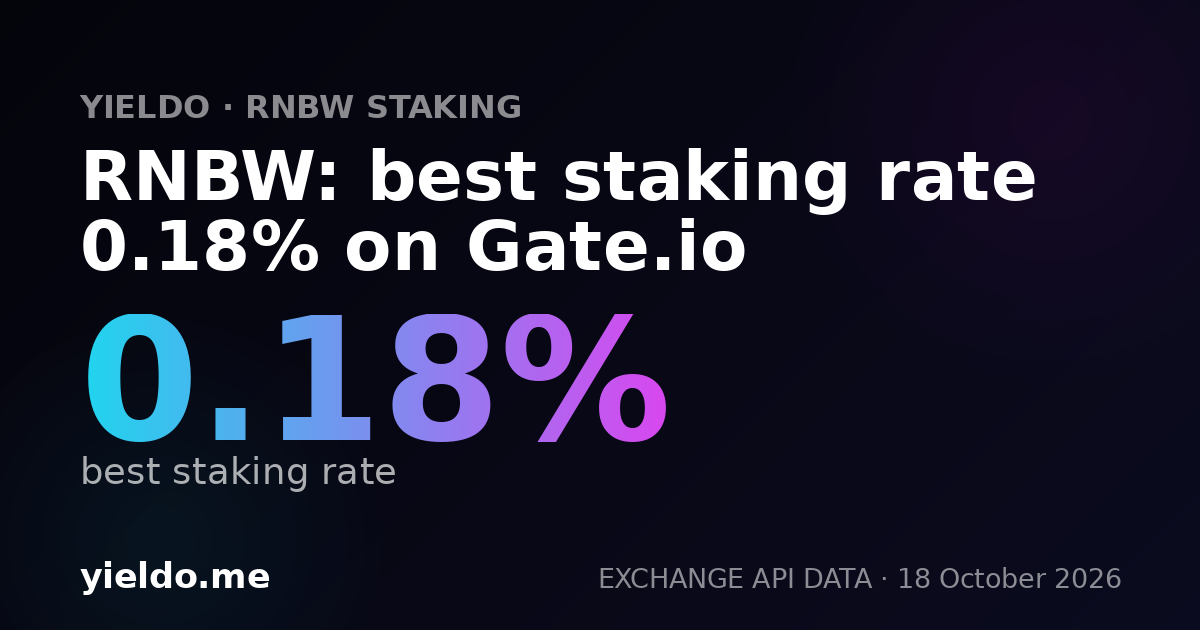 RNBW: best staking rate 0.18% on Gate.io