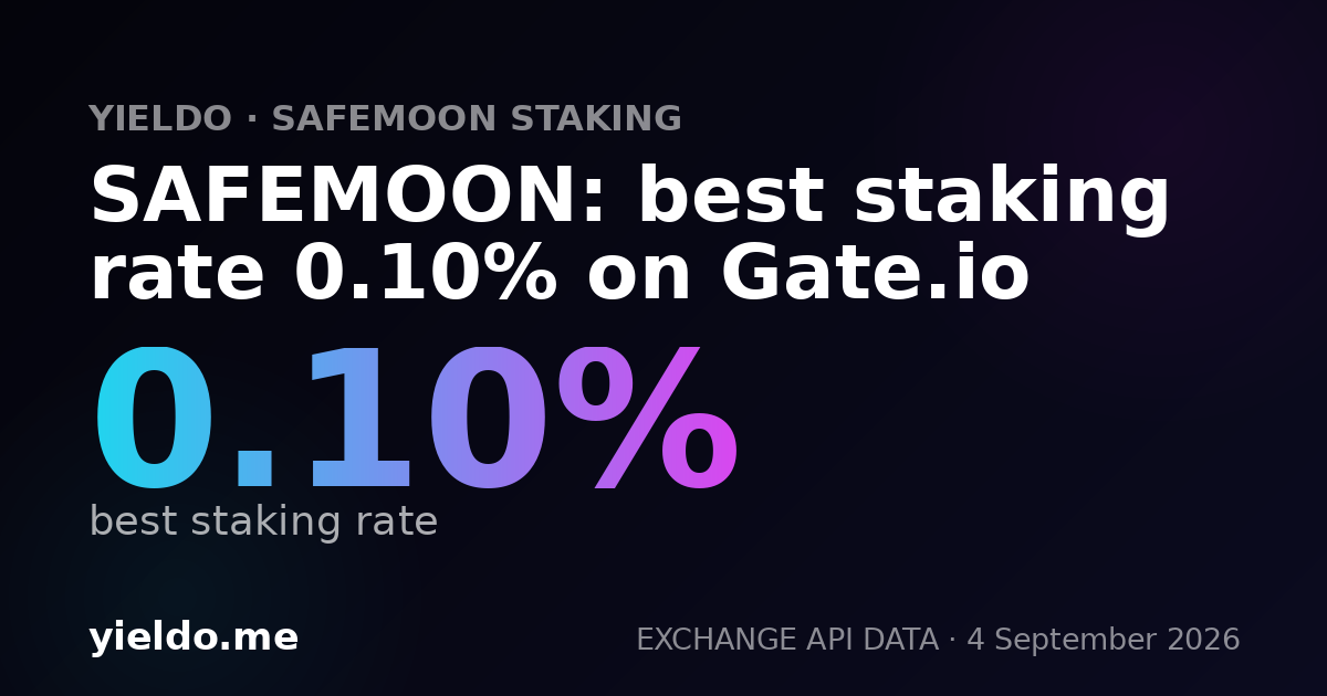 SAFEMOON: best staking rate 0.10% on Gate.io