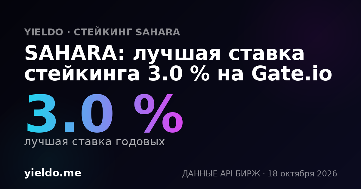 SAHARA: лучшая ставка стейкинга 1.7 % на Binance