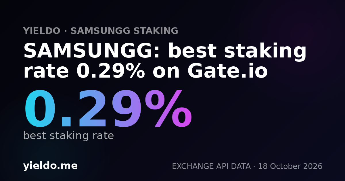 SAMSUNGG: best staking rate 0.29% on Gate.io