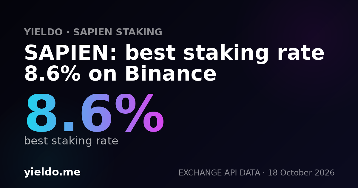 SAPIEN: best staking rate 8.6% on Binance