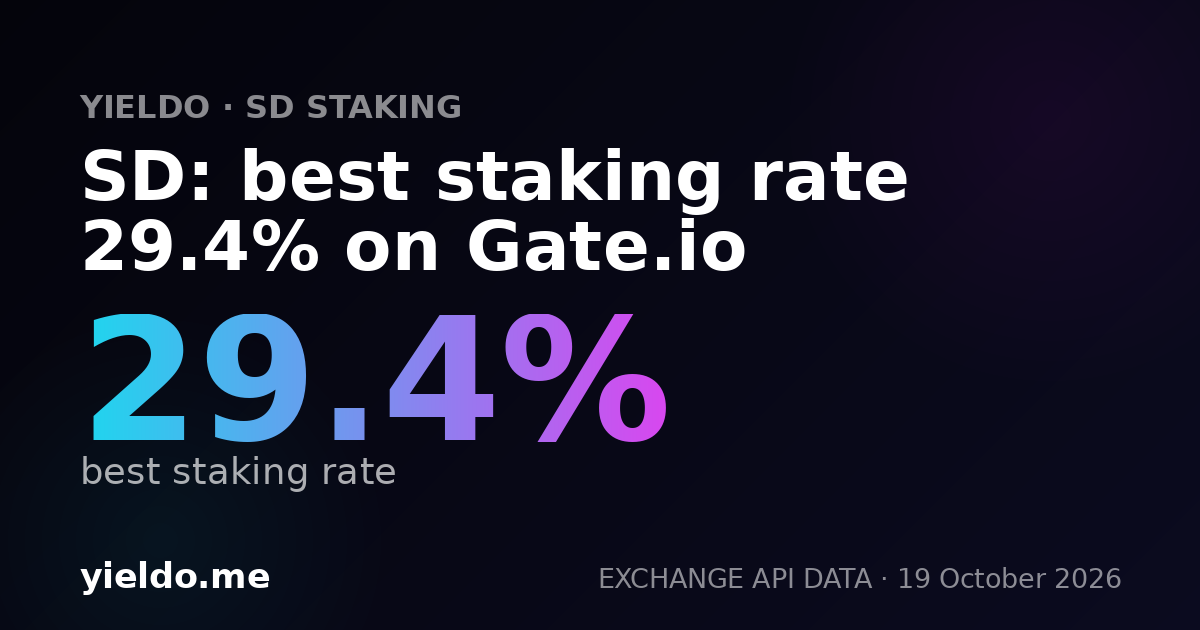 SD: best staking rate 29.4% on Gate.io