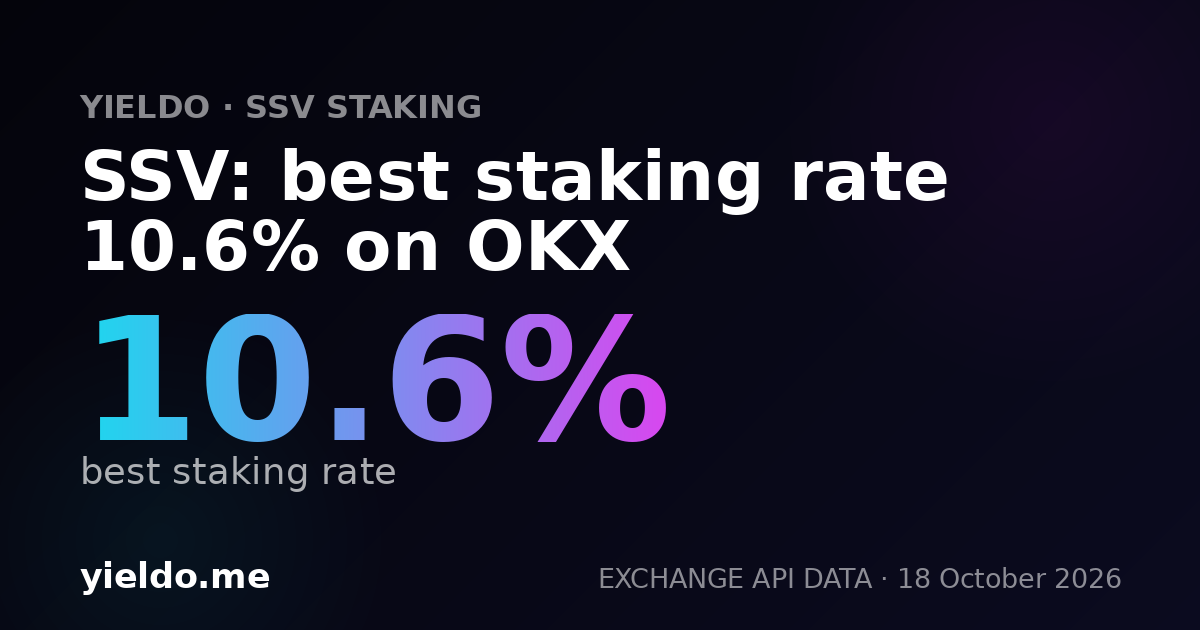 SSV: best staking rate 10.6% on OKX