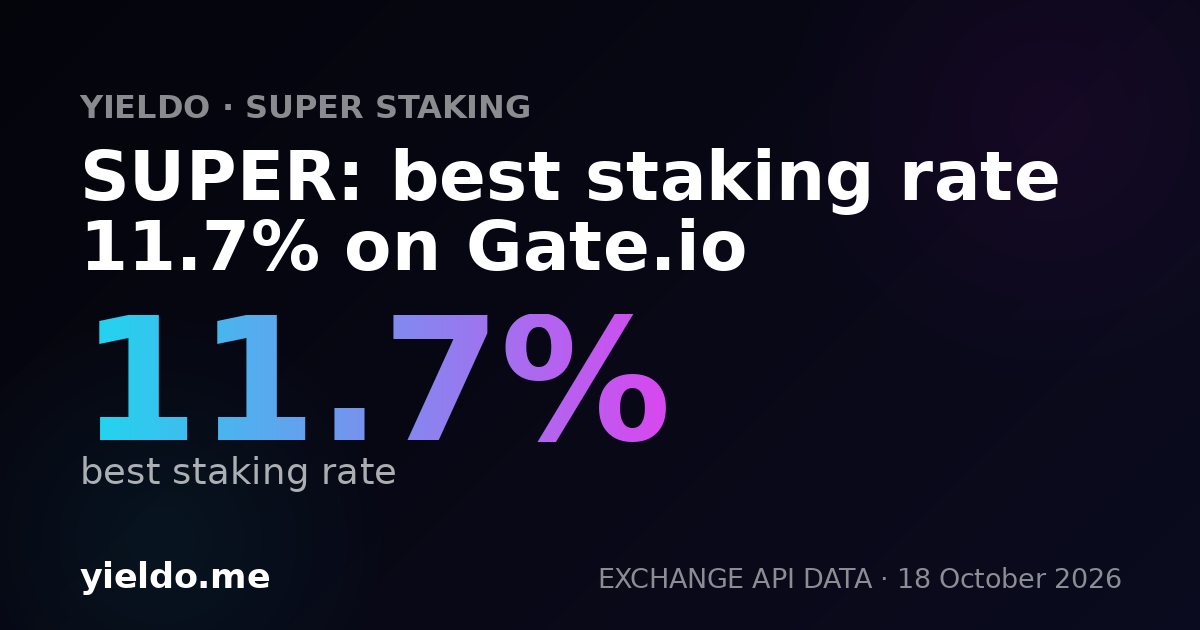SUPER: best staking rate 11.7% on Gate.io