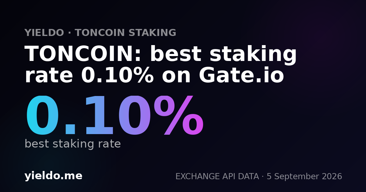 TONCOIN: best staking rate 0.10% on Gate.io