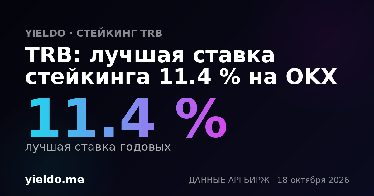 TRB: лучшая ставка стейкинга 11.3 % на OKX