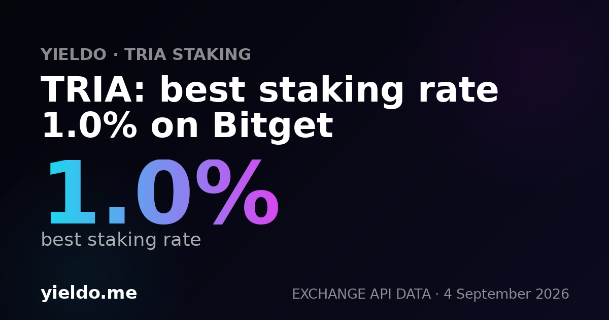 TRIA: best staking rate 1.0% on Bitget