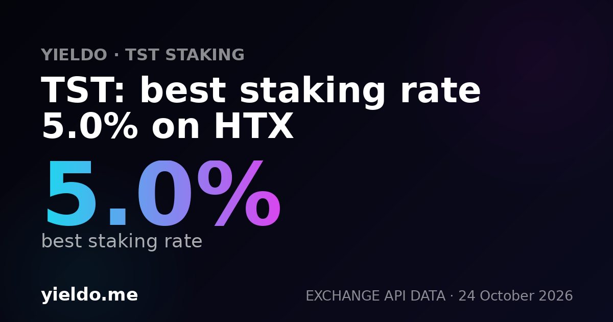 TST: best staking rate 5.0% on HTX