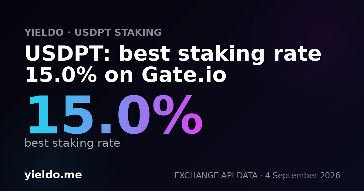 USDPT: best staking rate 15.0% on Gate.io