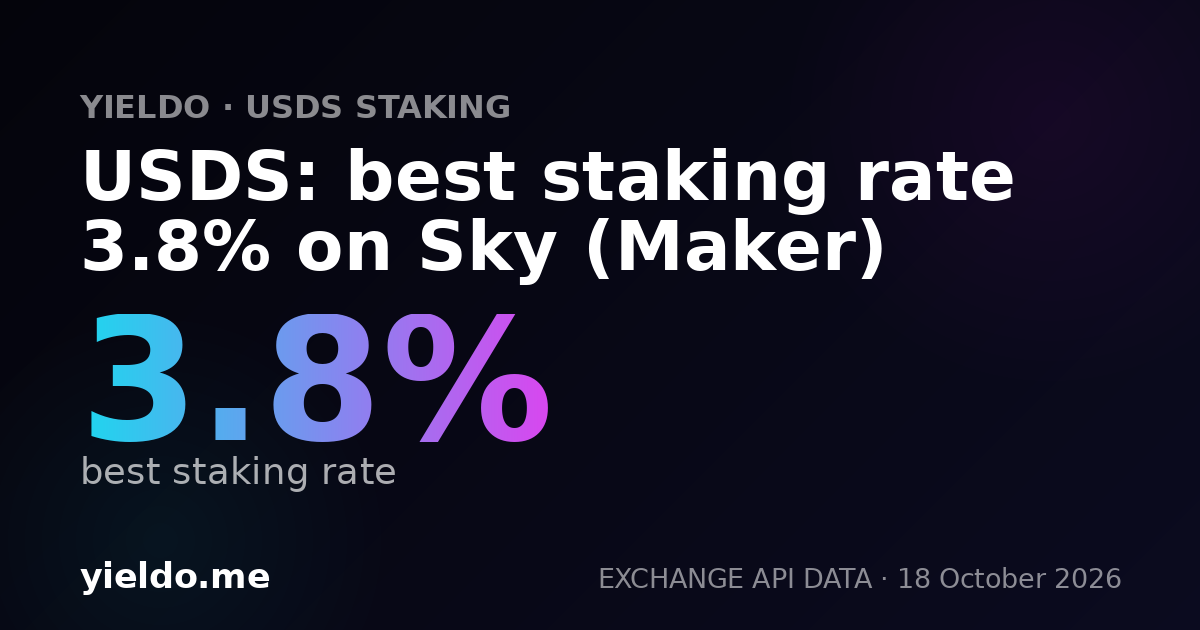 USDS: best staking rate 3.8% on Sky (Maker)
