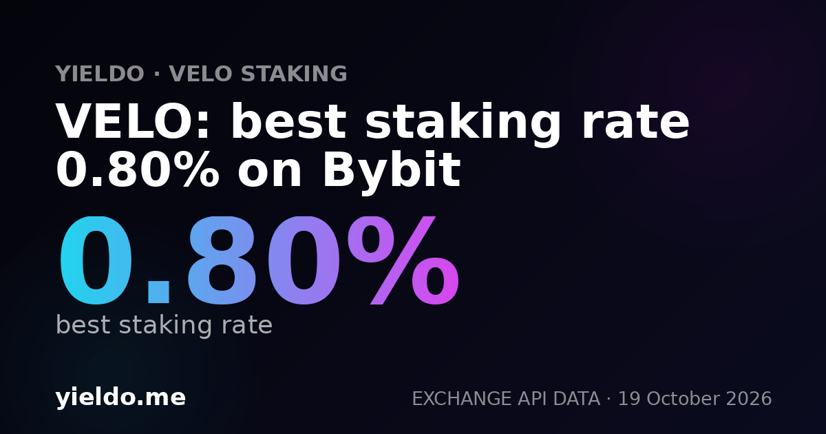VELO: best staking rate 0.80% on Bybit